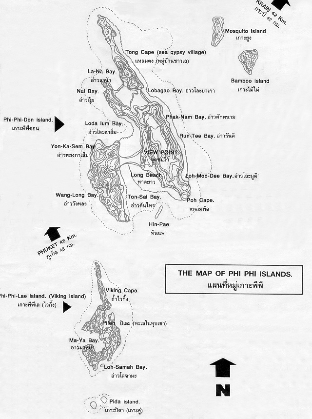 Mappa delle Phi Phi Islands